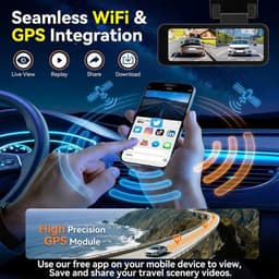 SnelShoppen - 4K Dual Dash Cam Voor Auto's Voor- en Achteruit, 3.16" Scherm, GPS & WiFi, 150° Hoek, Nachtzicht, G-Sensor, Parkeerbewaking, Loopopname, — thumbnail 3