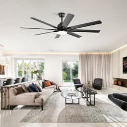Smart-plafondventilator 66 inch 8-bladig - dimbare LED-verlichting - afstandsbediening - 6-traps DC-motor - omkeerbaar - modern industrieel design — thumbnail 5