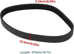 Grasmaaier aandrijfriem 475mm - 7 ribben - stevige grip - geschikt voor Sovereign YT5120-01 - ShopVlot — thumbnail 3