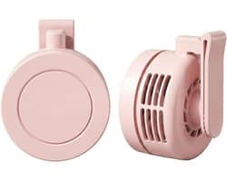 Mini Ventilator - Clip-On Ventilator - Handventilator - 3 Snelheidsinstellingen - Nekventilator - Oplaadbaar via USB - Portable Clip Fan - Stille Ventilator - Tafelventilator Waaier Handwaaier - Ideaal voor op reis, kamperen of reizen - Roze — afbeelding 1