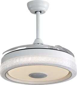 Re-purelife® Koel Zomer Collectie plafondventilator 42 inch met 32W LED lamp RGB, 3 lichtkleuren, afstandsbediening, stille energiezuinige DC motor, omkeerbaar, 3 ABS bladen, wit, 106,6 × 106,6 × 37 cm — thumbnail 3
