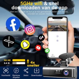 Dashcam - Zwart - 4K Voorkamera - 1080P Achtercamera - Voor Auto's — thumbnail 2