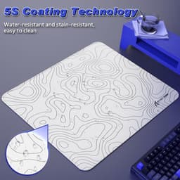 ATTACK SHARK CM02 - Gaming Muismat - XL 450x400x4 mm - Waterafstotend - Antislip - Gestikte Randen - Wit — thumbnail 4
