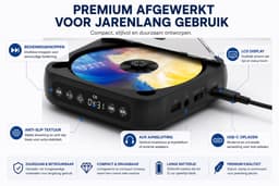 Quavitec Draagbare CD Speler met Oordopjes - Bluetooth 5.3 - Portable Discman met Ingebouwde Speaker - Radio / CD / CD-R / CD-RW - MP3 Speler - 3.5 MM AUX - Walkman voor in de Auto — thumbnail 2