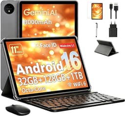 SnelShoppen - Tablet 11 Inch met Gemini AI, Android 16 Tablets, Octa-Core, 32 GB RAM, 128 GB ROM, 1 TB TF, 1920x1200 HD Display, 90 Hz, 8MP + 16MP Cam — thumbnail 1