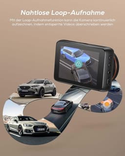 Dashcam voor auto - Zwart - 7,6 cm IPS-display - 4K UHD met Wifi en 32 GB Geheugenkaart - Voor Veilig Rijden — thumbnail 3