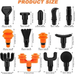 Massage gun accessoires set met 13 opzetstukken - veelzijdige massagekoppen - voor ontspanning van spieren - ShopVlot — thumbnail 5