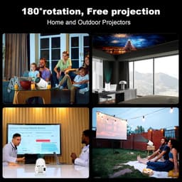 Mini-Projector – Draagbare Slimme Projector – Ultra HD – Ondersteunt Wifi- En Bluetooth-Connectiviteit – Compatibel Met HDMI/USB En Andere Apparaten – Creëer Je Eigen Thuisbioscoop – 180° Draaibaar – Wit — thumbnail 4
