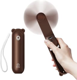 Solvix tafel ventilator geluidloos - Draagbare Ventilator - Bruin - 4800 mAh Powerbank - Maximaal 46 Uur Batterijduur - Voor Thuis en Buitengebruik — thumbnail 1