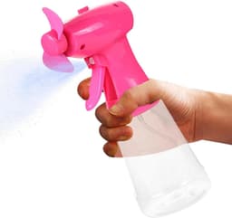 Draagbare Ventilator - Persoonlijke Koeler - Buitenactiviteiten - Met Waterspray - 22 cm Hoog - Rood — thumbnail 5