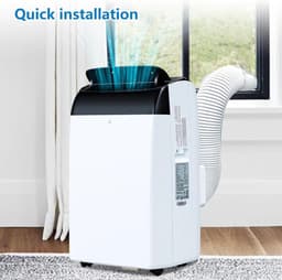 Draagbare airconditioner van 10.000 BTU – 3-in-1: koeling en luchtontvochtiging – digitaal display, afstandsbediening – stille werking – draagbare airconditioner voor de slaapkamer, het kantoor en kleine ruimtes — thumbnail 5