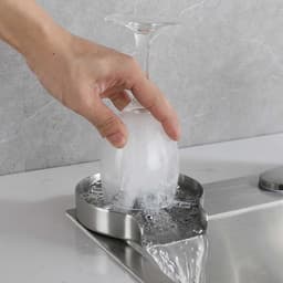 Glazen Spoelmachine - Beker Reiniger - Moeiteloos Afspoelen - Krachtige Jetspray - 115 Mm Opening - Zilverkleurig — thumbnail 5