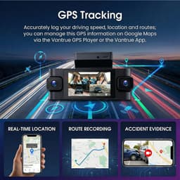SnelShoppen - Dashcam Auto 2K + 1080p Met 360 Graden Bescherming, Ultranachtzicht, 5 GHz Wifi App-besturing, GPS, WDR, G-sensor, Loop-opname, Max. 256 — thumbnail 4