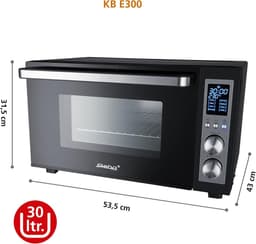 Grilloven met Airfry - Heteluchtoven Kleine Oven - Keuken Gebruik - 8 Automatische Programma's - 30 Liter - Zwart — thumbnail 2