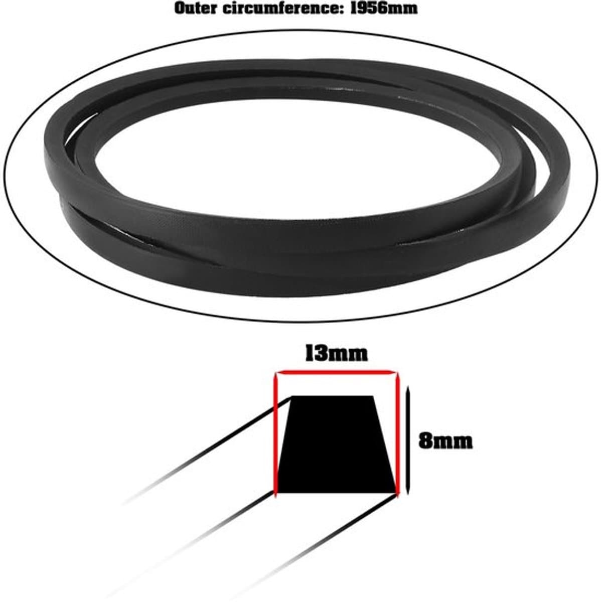 Maaier Dek Riem 135061504/0 voor Mountfield Grasmaaier - Zwart — afbeelding 1