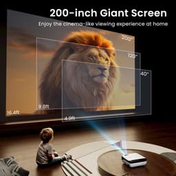 SnelShoppen - Mini 4K Projector Draagbare Projector met Native 1080P, Bluetooth 5.1, Perfect voor Buiten, Compatibel met TV-Stick, Smartphone, Laptop, — thumbnail 4