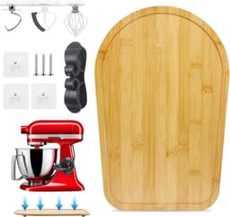 Bamboe Glijplank - Keukenmachine Plank - Mixer Verplaatsen - Speciaal Vormontwerp - 45-5 Qt - Natuurlijk Bamboe — thumbnail 1