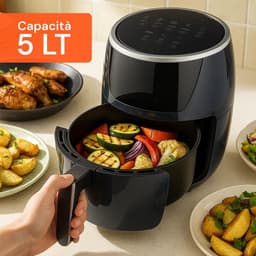 Luchtfriteuse - Airfryer Frituurpan - Gezond Koken - 360° Heteluchtcirculatie - 5 liter - Blauw — thumbnail 5