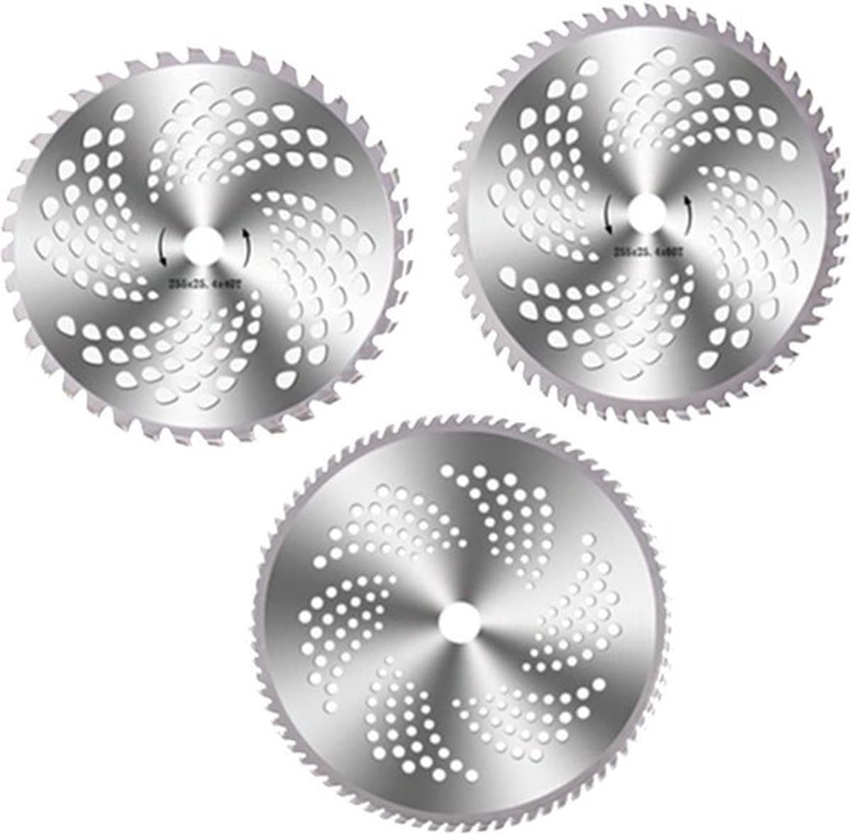 Grasmaaier Zaagblad Set 3 Stuks - Gelegeerd Staal - 40/60/80 Tanden - Vervangingsbladen - Geschikt voor Bosmaaier - Hoogwaardige Kwaliteit — afbeelding 1