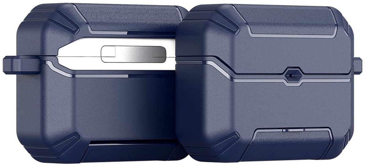 Dux Ducis Hoesje Geschikt voor AirPods Pro 3 (2025) | PECS Series | Beschermhoes met Standaard en Haak | Schokbestendige Case | Volledige Bescherming | Blauw — afbeelding 1