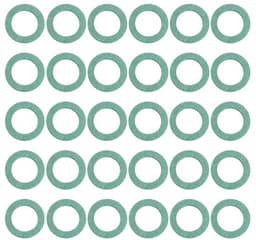 30 stuks groene vezelringen 1/2 inch (18 x 12 x 1,5 mm) afdichtringen hoge temperatuur vezelring voor gaskookplaat boiler omvormerklep — thumbnail 1
