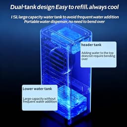 Luchtkoeler - geschikt voor keukens en appartementen, stille werking, grote watertank - 65 watt - 10 liter - wit — thumbnail 5