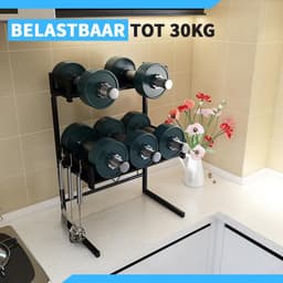 SnelShoppen - Aanpasbare Magnetron Kast - Keuken Rack - Keuken Plank - Keuken Opbergruimte - Verstelbare Magnetron Stand - Oven Rek - Metaal - Zwart — thumbnail 3