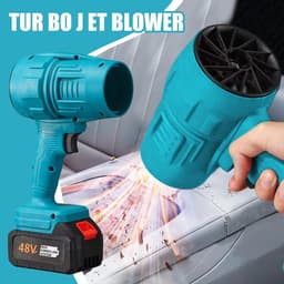 Turbine Spray Ventilator - Luchtblazer Stofzuiger - Auto Interieur Reinigen - Krachtige Turbine Luchtstroom - 1100 gram - Blauw — thumbnail 2
