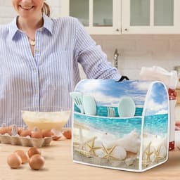 Mixerhoes Keuken - Standmixerhoes Beschermhoes - Keuken Organisatie - Met Opbergvak - 37x27x43cm - Strand Zeester — thumbnail 2