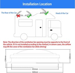 Dakventilator Camper - Motorhome Ventilatie - Frisse Lucht - Insectenmesh - 36x36 cm - Wit — thumbnail 4