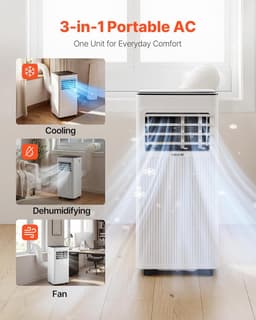 Draagbare Airco - Mobiele Airco - Ruimte Koelen - 3-in-1 Functie - 7000 BTU - Wit — thumbnail 4