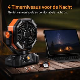 uJOY Ventilator - 8 instelbare ventilatorsnelheden - Automatische oscillatie - Powerbankfunctie - 4 LED-lampen - Kleur groen — thumbnail 5