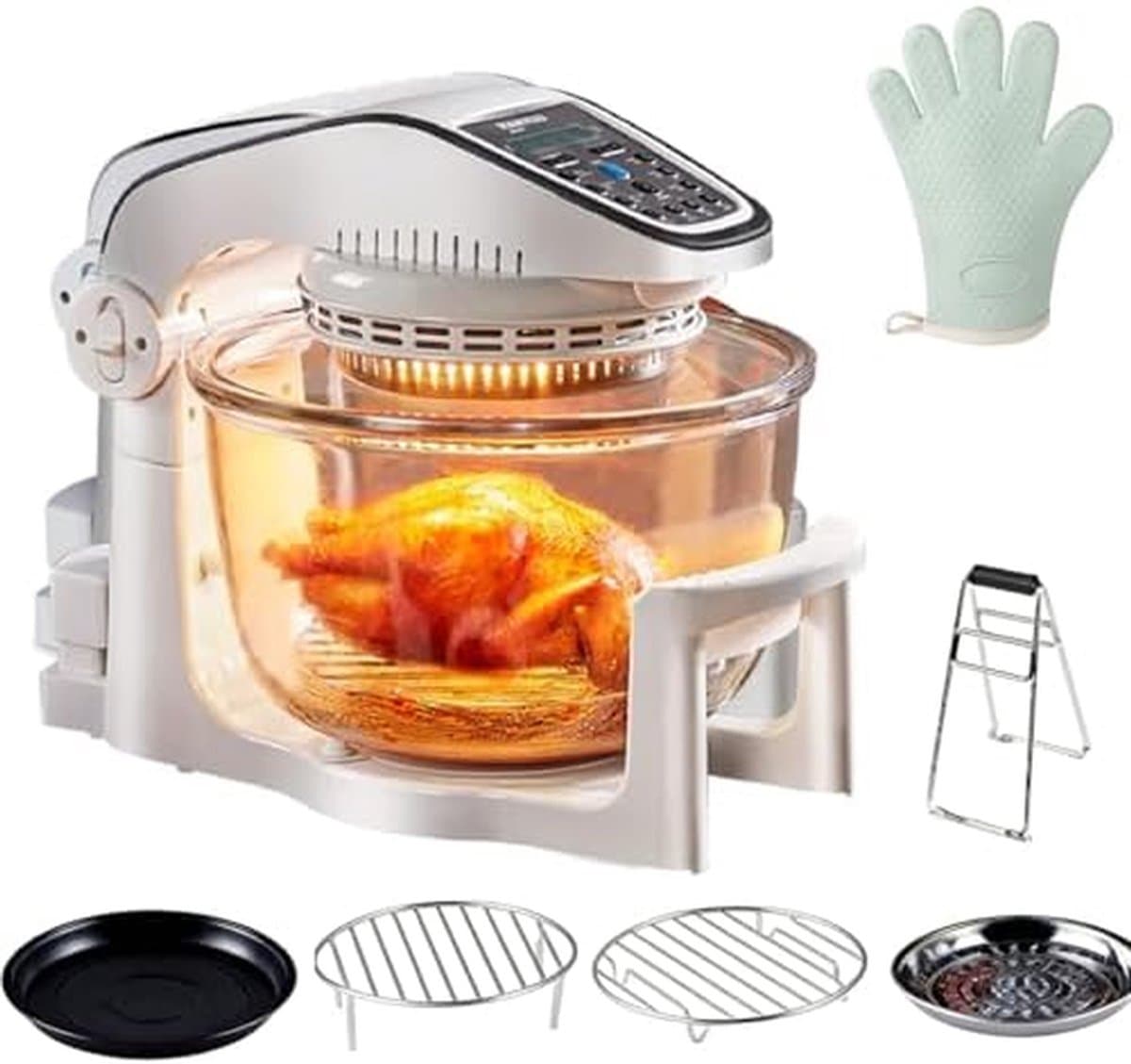 Halogeen Airfryer - Heteluchtfriteuse Oven - Gezond Koken - 10 Slimme Presets - 10 Liter - Wit — afbeelding 1