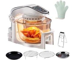 Halogeen Airfryer - Heteluchtfriteuse Oven - Gezond Koken - 10 Slimme Presets - 10 Liter - Wit