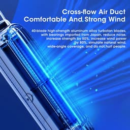 Toren Ventilator - Bladeless Cooler - Persoonlijke Verkoeling - 90 Graden Schudden - 304 mm Hoog - Wit — thumbnail 4