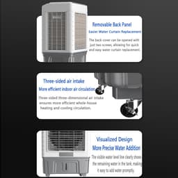Mobiele Airco - Luchtkoeler Ventilator - Ruimte Koelen - Groot Waterreservoir - 102cm Hoog - Mechanisch — thumbnail 4