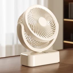 Persoonlijke Ventilator - Wandventilator Tafelventilator - Ruimte Verfrissen - Zes Snelheden - 21B x 12D x 12H cm - Beige — thumbnail 5