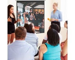Projectiescherm 85 inch 1:1 wit, kunststof met verstelbare hoogte