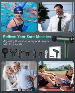 SnelShoppen - Lefity Massagepistool 2600 mAh met 30 Snelheden en 6 Massagekoppen, Handmassageapparaat met USB C Laadaansluiting voor Nek, Schouder en — thumbnail 4