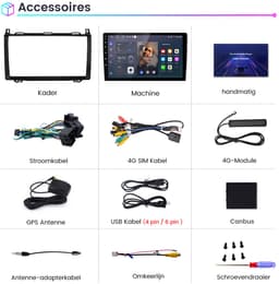 Awesafe Autoradio - 4GB & 64GB 8-Kern V1PRO - Geschikt Voor Mercedes A B V Sprinter Klasse W169 W245 W639 W906 Vito, Viano en VW Crafter 2005-2016 - Carplay & Android auto - Met navigatie GPS - Radio scherm — thumbnail 5