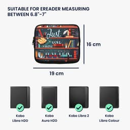 kwmobile Universele Cover voor eReader - Neopreen hoesje bibliotheek design meerkleurig - — thumbnail 3
