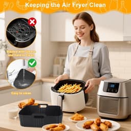 Allecto plus - Airfryer Accessoireset met Silicone Vorm en Grillrooster - 11-delige Set voor heteluchtfriteuse - Wafelvorm en Keukentang - Bakaccessoires - Compatibel met 6 l/3 l Modellen - Koken - Keukenaccessoires - Accessoires voor Friteuse — thumbnail 2