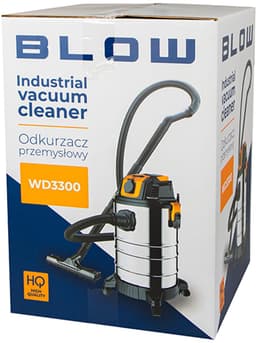 Blow Bouwstofzuiger 1300W + Stopcontact 2000W - 25L - 240V - 4 meter Snoer - Nat & Droog zuiger - Zwart/Geel — thumbnail 2
