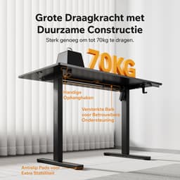 SENSE7 NOJO LIGHT - Zit Sta Bureau - 120 cm x 60 cm - Elektrisch bureau - Verstelbare bureau - Elektrische Hoogteverstelling - Hoogte 72-118 cm - Intelligent Bedieningspaneel - Donkerbruin — thumbnail 8