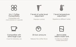 HiBREW H3C 3-in-1 capsule-koffiezetapparaat, 20 bar pomp, warme/koude koffie, 7 temperatuurregelaars, 1,4 l watertank, voor DG/NS-capsules en gemalen koffie - zwart — thumbnail 3