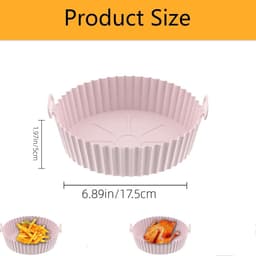 Siliconen mal, airfryer bakplaat，siliconen bakmat, airfryer-voering, herbruikbaar, bestand tegen hoge temperaturen, geschikt voor airfryer, oven, magnetron (17,5*5cm, lichtroze) — thumbnail 2