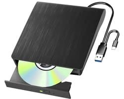 Externe DVD Speler met USB 3.0 en Type-C - Draagbare DVD/BD/CD Speler voor Laptop en PC