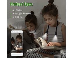 Leeslamp met USB Oplaadbaar - Flexibele Booklight met 4 LED-Lampen en 6 Helderheidsinstellingen voor E-Readers en Tablets