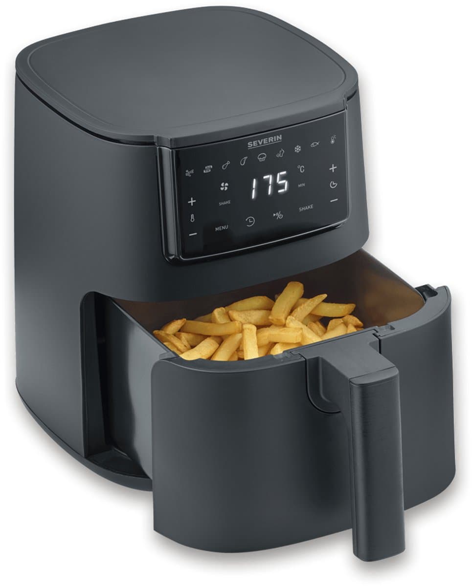 Severin FR 2461 - Airfryer - Hetelucht friteuse - Touchscreen - 4 Liter - 70 tot 200 Graden - 1300 Watt - Zwart — afbeelding 1
