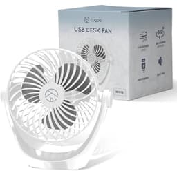 Krachtige USB Bureauventilator met 360° Draaibaarheid - Mini Ventilator met 3 Snelheden, Stil en Compact voor Thuis en Kantoor — thumbnail 3